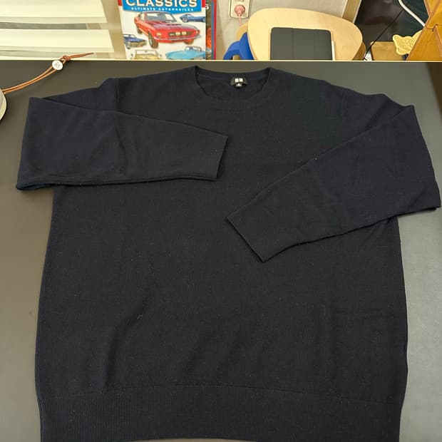 유니클로 캐시미어 니트 남색