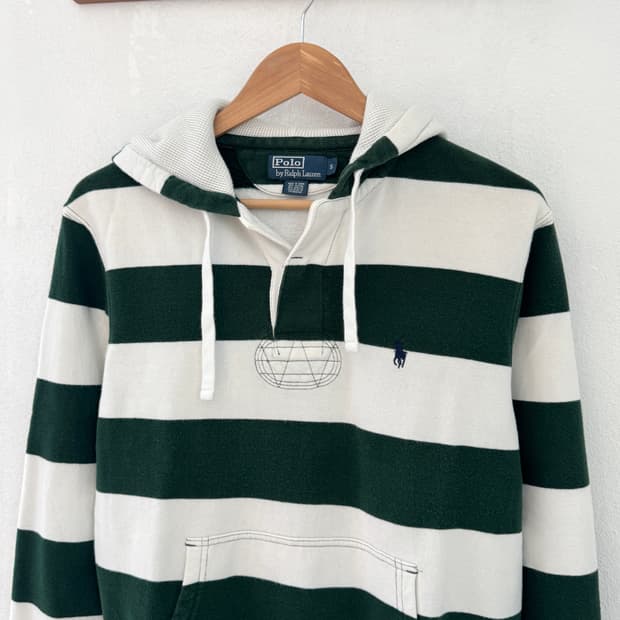 폴로 그린 럭비티 후드