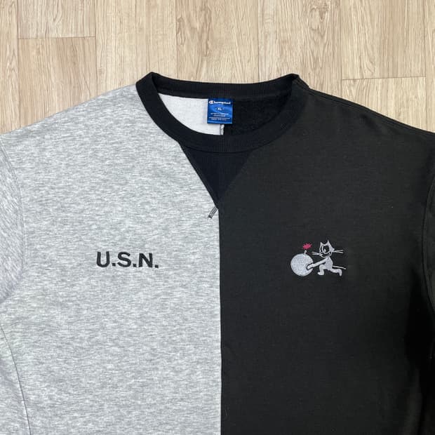 105) 챔피온 미군 펠릭스 V스티치 절개 맨투맨(RRL&LVC&폴로)