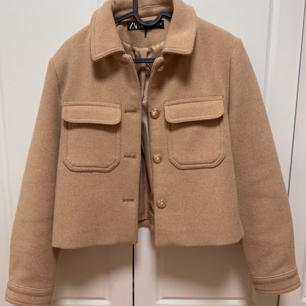 Zara 울 블렌드 크롭 블레이저(S)