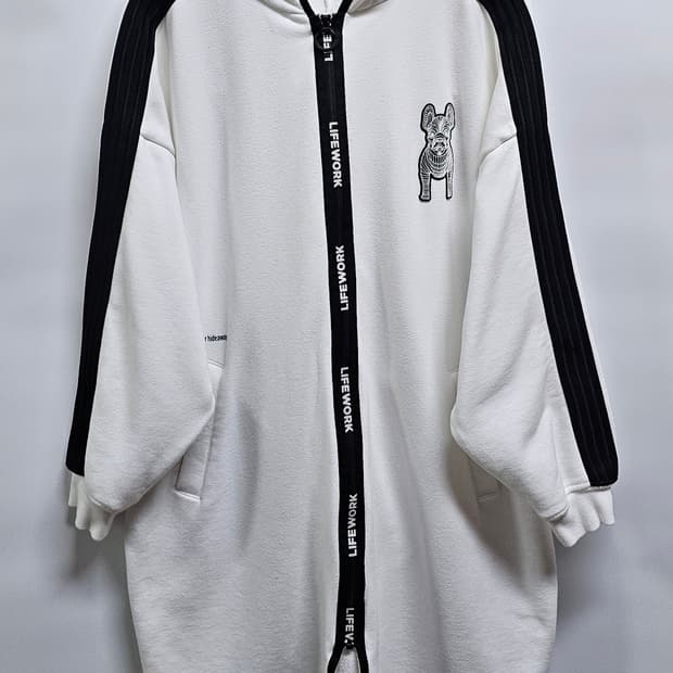 라이프워크 화이트 후드 롱 집업 FREE