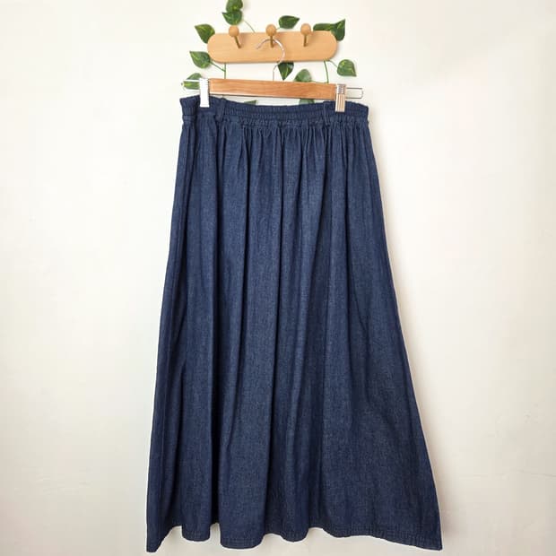 데일리 데님 롱스커트