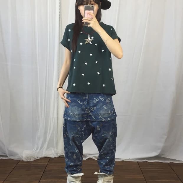Jpn Star Pattern Boxy Tee