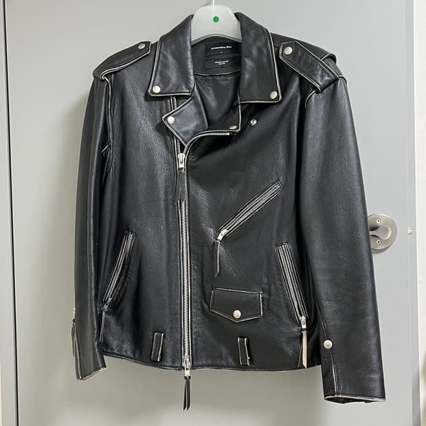 앤더슨벨 블랙 레더 라이더 자켓