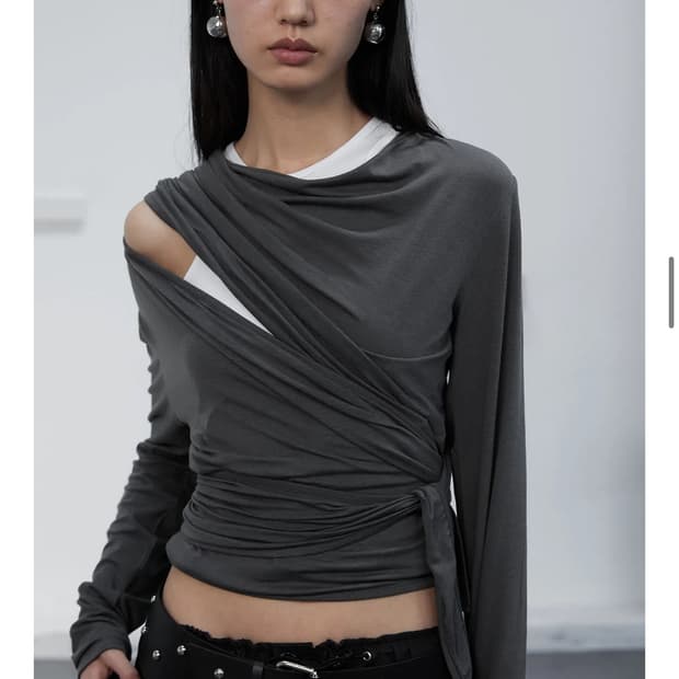 세릭 COVER BIND OPEN CARDIGAN / CHARCOAL