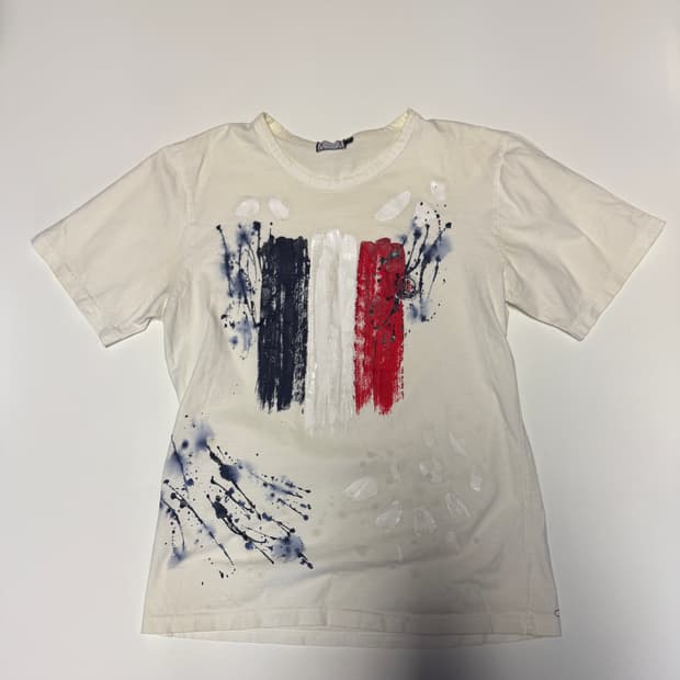 몽클레어 리메이크 커스텀 빈티지 프린팅 반팔 티셔츠 M 50