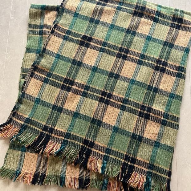 Kapital 캐피탈 그린체크 담요