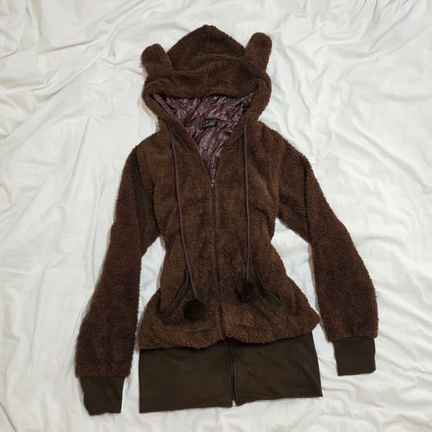 빈티지 쿠마미미 초코 폼폼 원피스 후드 집업 리즈리사 라떼갸루 슈가돌