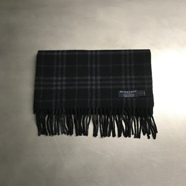 버버리 정품 캐시미어 머플러 네이비