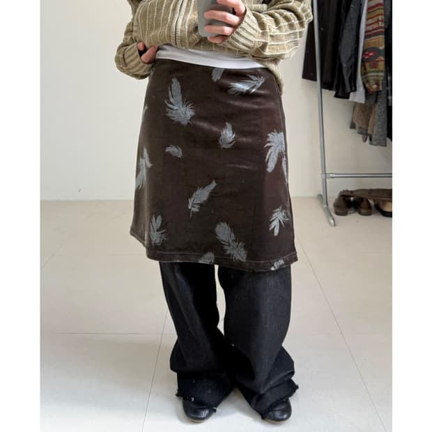 빈티지 벨벳 스커트