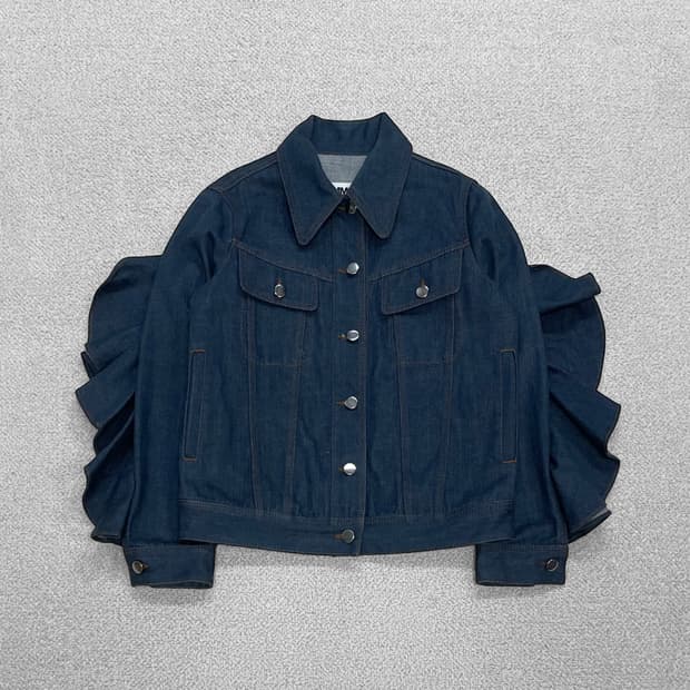 MM6 메종 마르지엘라 우먼스 프릴 셔링 셀비지 데님 자켓