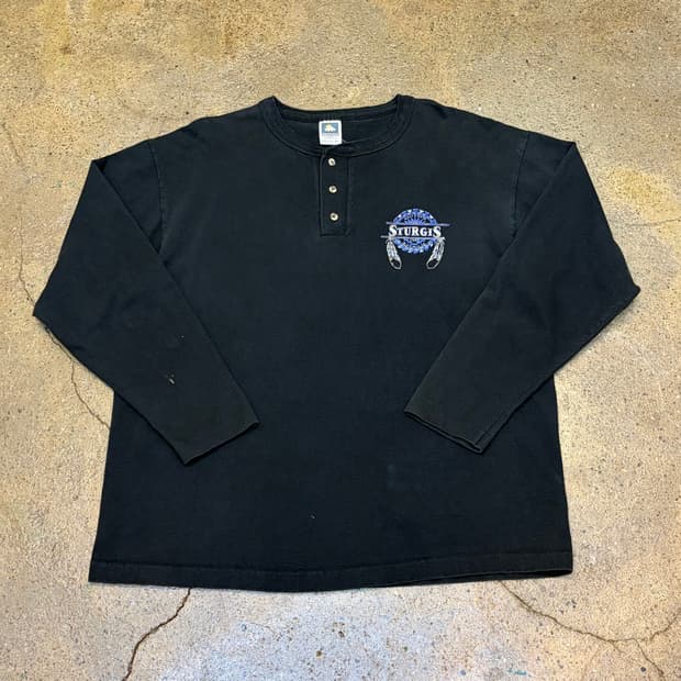 00s Made in USA 빈티지 헨리넥 반팔티