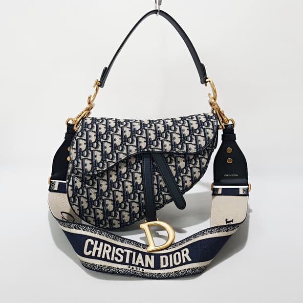 디올 오블리크 새들백 미디움+캔버스 스트랩 세트