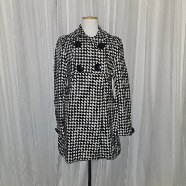 ingni 빈티지 하운드 체크패턴 히메 더블 코트