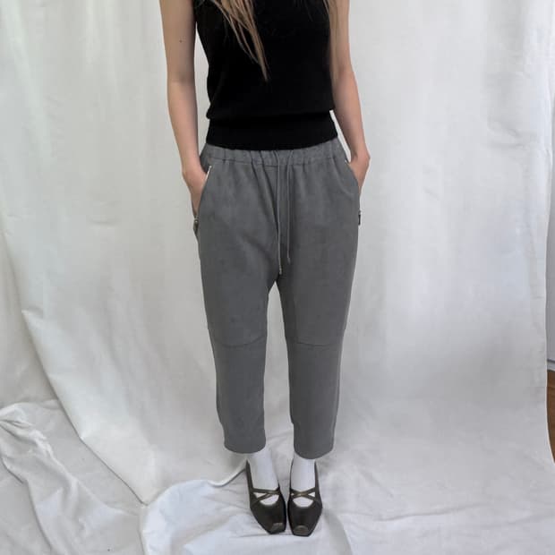 스웨이드 조거 바지