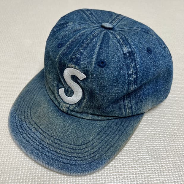 17ss 슈프림 워싱데님 S로고 6패널캡