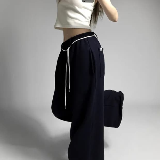 폴링업 스트링 와이드팬츠 새상품