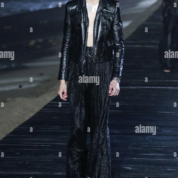 생로랑 20ss 런웨이 레더자켓 46 가죽자켓