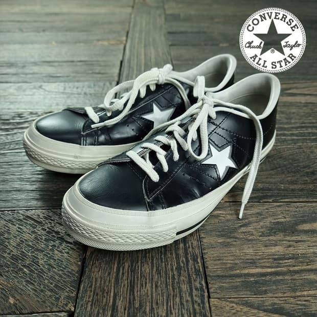 [컨버스 재팬] 원스타 로우 레더 스니커즈 블랙 M19236