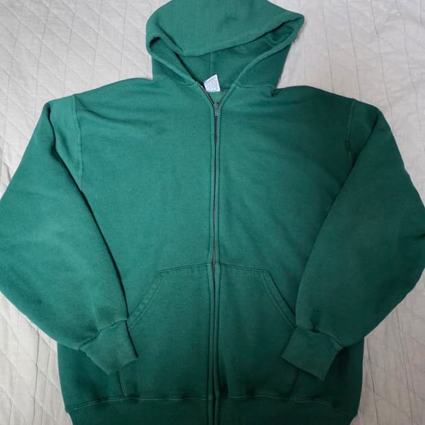 [L] 90s USA 빈티지 러셀 애슬레틱 후드집업 딥그린