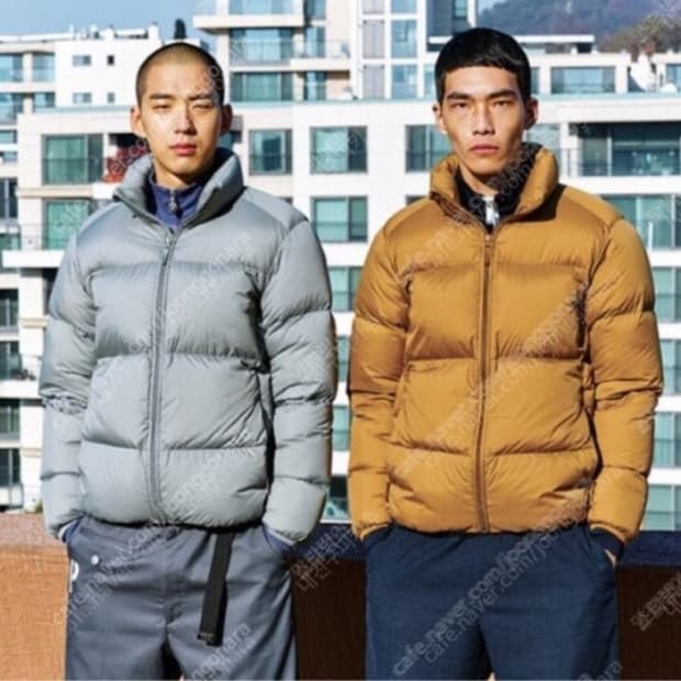 유니클로u 봉태규 패딩 올리브색 s