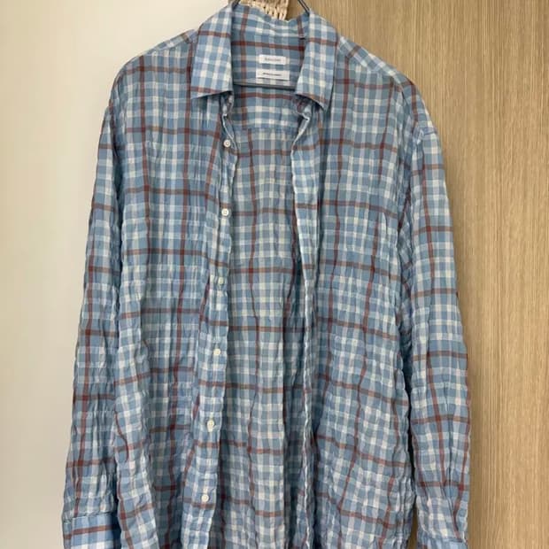 우드비 링클 체크셔츠 2사이즈