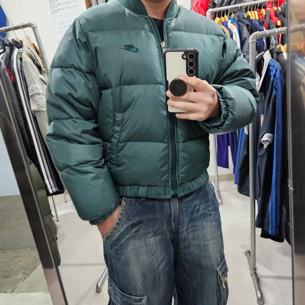 택포) 90's 삼나스포츠 나이키 덕다운 패딩 봄버 L