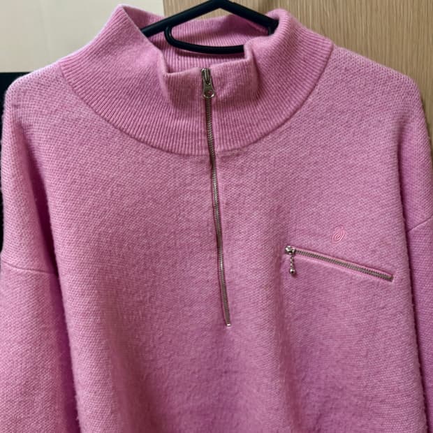 [L] 스투시 하프 집업 니트