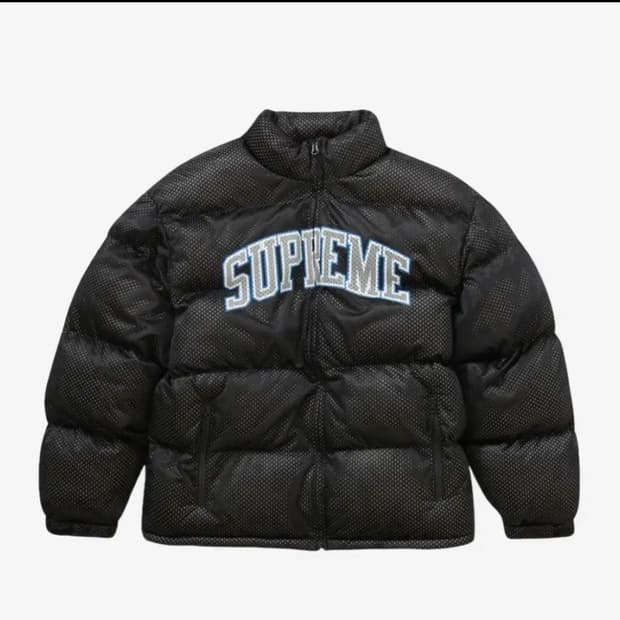 슈프림 메쉬 저지 퍼퍼 자켓 블랙 L