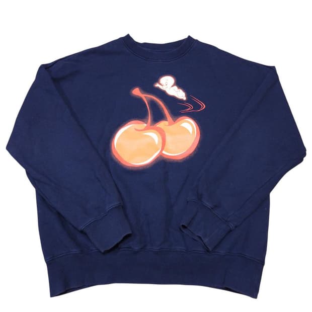 키르시 캐스퍼 빅 체리 네이비 기모 맨투맨