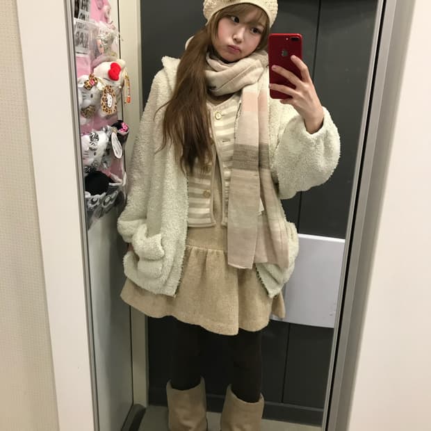 버버리 리즈리사 리본 포켓 베이지핑크 니혼진 코디세트