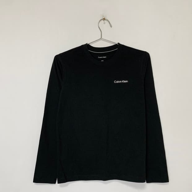 캘빈클라인 베이직 긴팔 이너 티셔츠 블랙 90 S