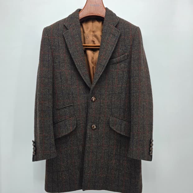 ZIOZIA 울 체크 슬림핏 코트  95