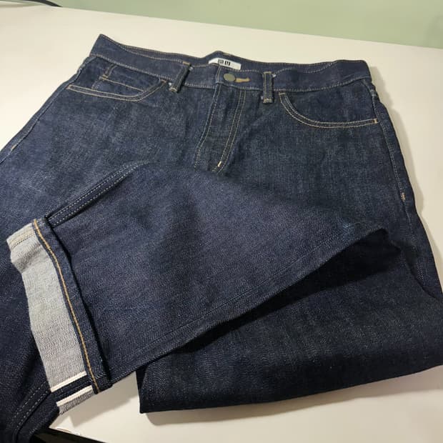 M 30 유니클로U 생지 루즈레귤러핏 셀비지 데님팬츠