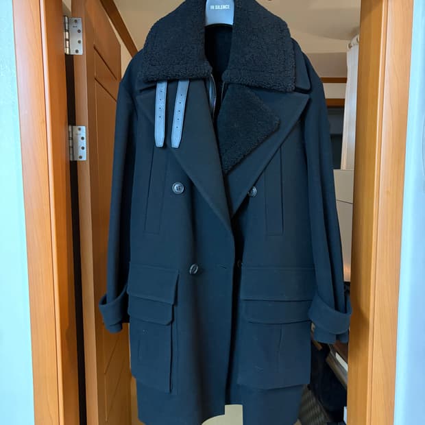 준지 오버사이즈 리얼 무스탕 코트 블랙 46 사이즈