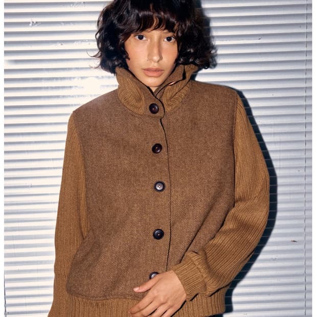 지지비샤 Harmony 니트 자켓 브라운