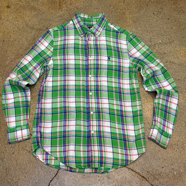 미국 빈티지 폴로랄프로렌 봄 체크셔츠