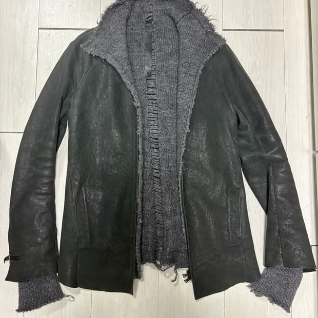 Isaac sellam 양가죽 니트 혼합 레더