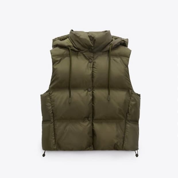 자라 후드 패딩 조끼