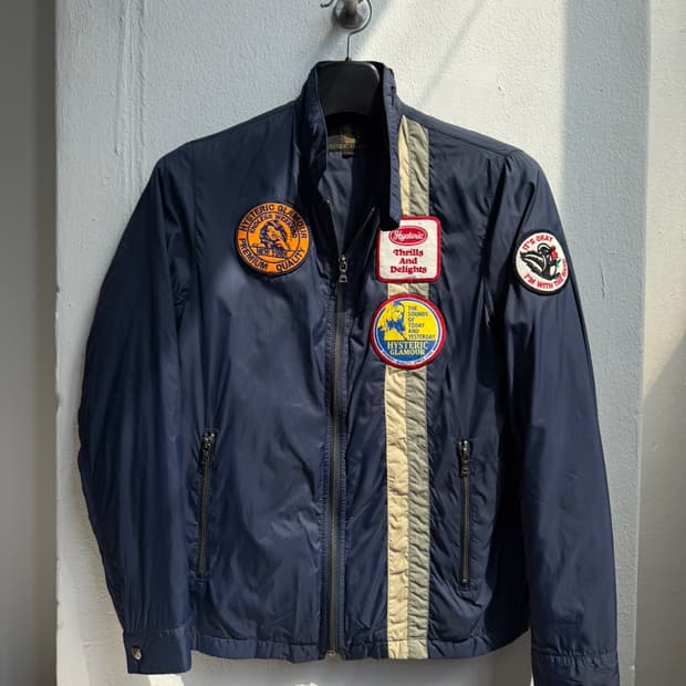 히스테릭 글래머 나일론 패치 레이싱 자켓 