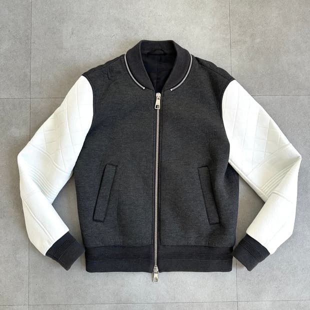 닐바렛 램스킨 레더 봄버핏 바시티 자켓