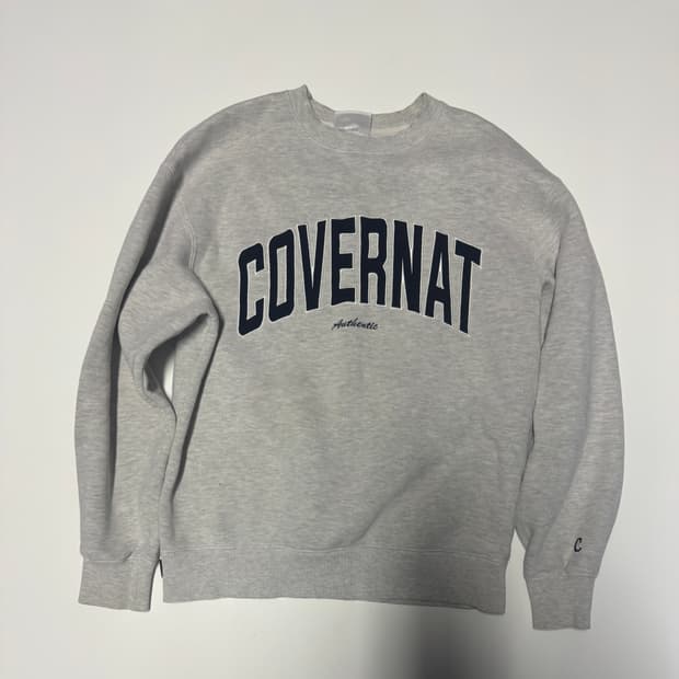 여성 커버낫 스펠아웃 기모 스웻 맨투맨 S 그레이