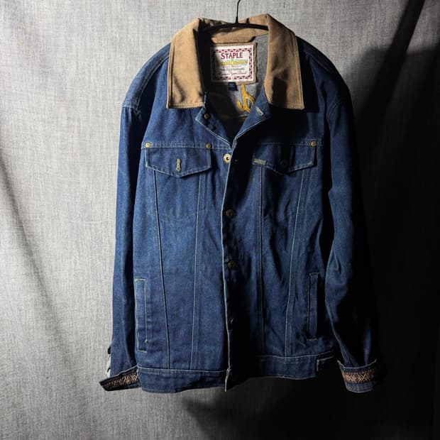 스테이플 코듀로이 디테일 데님자켓