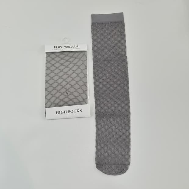 그레이 벌집무늬  패턴 시어 하이삭스 스타킹