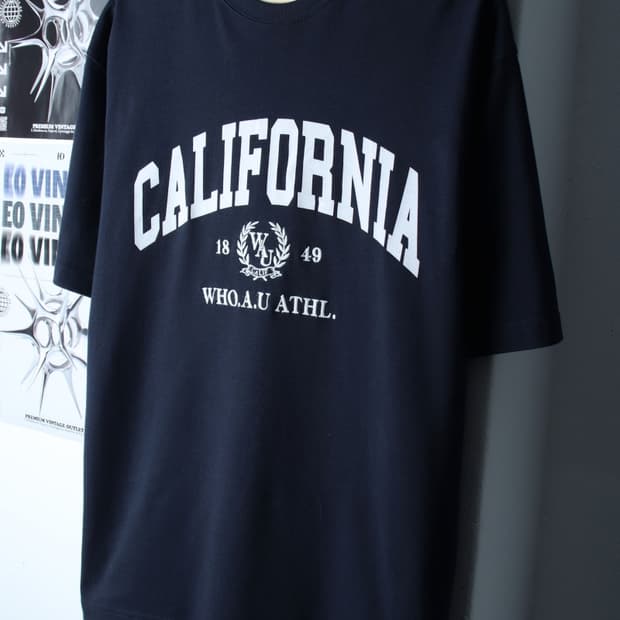 (L-XL) 후아유 반팔 티셔츠 빅로고 네이비 올드스쿨-7BB2