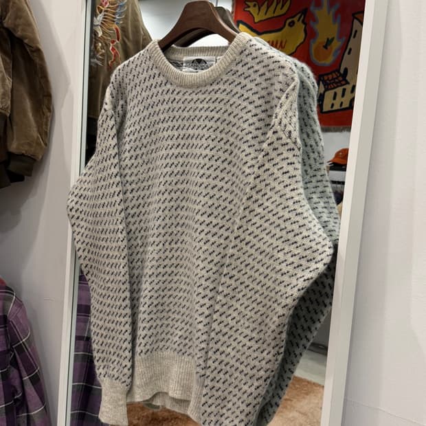 Manopoly 빈티지 패턴 울 니트