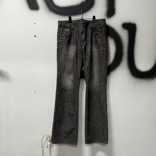 VTG 빅사이즈 스톤워싱 와이드 데님 팬츠