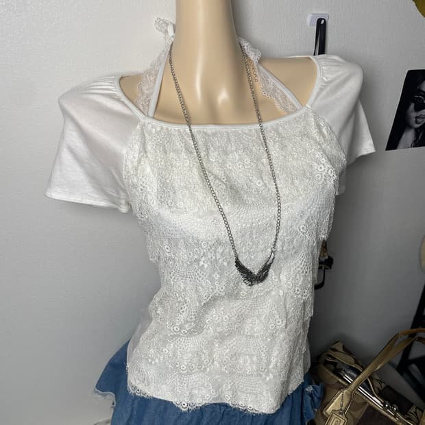 빈티지 러플 블라우스 티셔츠