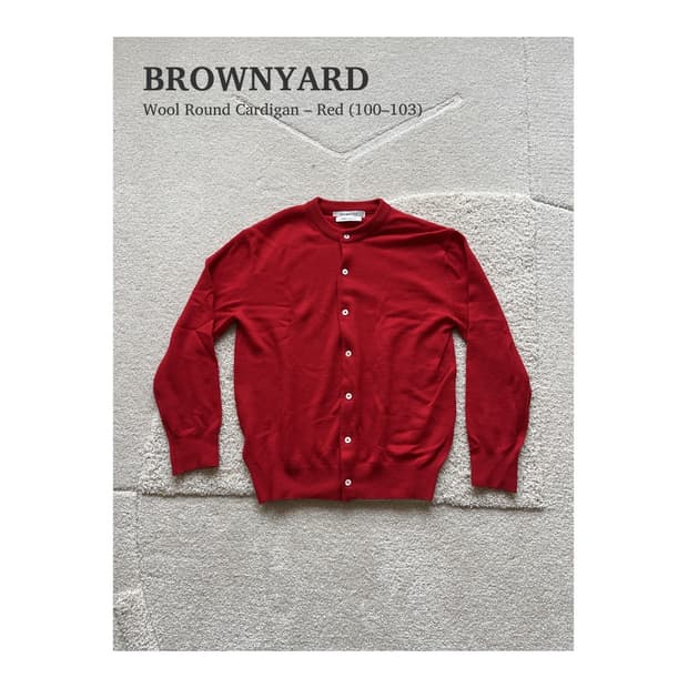 브라운야드 울 라운드 가디건 레드 (100-103)