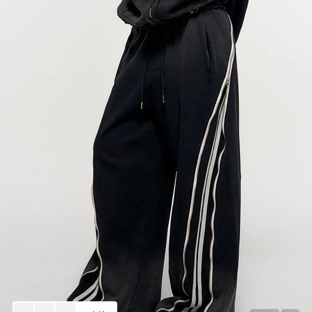 HIDDEN LINE ZIPPER SWEATPANTS BLACK